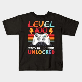 100Th Day Video Gamer 100 Days Of School Unlocked Kids T-Shirt